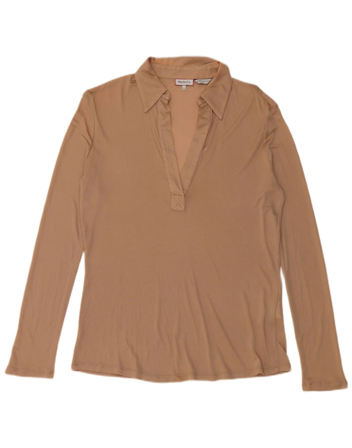 Max & Co. Langærmet polotrøje til kvinder UK 12 Medium Beige