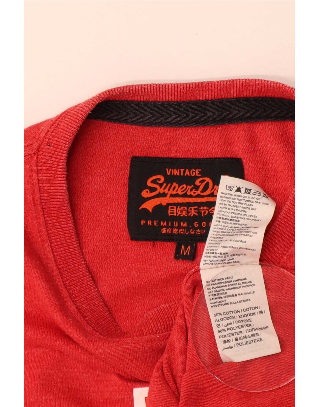 Superdry Grafisk T-shirt til mænd, medium rød bomuld