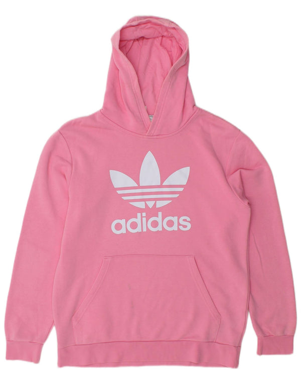 Adidas Grafisk hættetrøje til drenge 13-14 år Pink Bomuld
