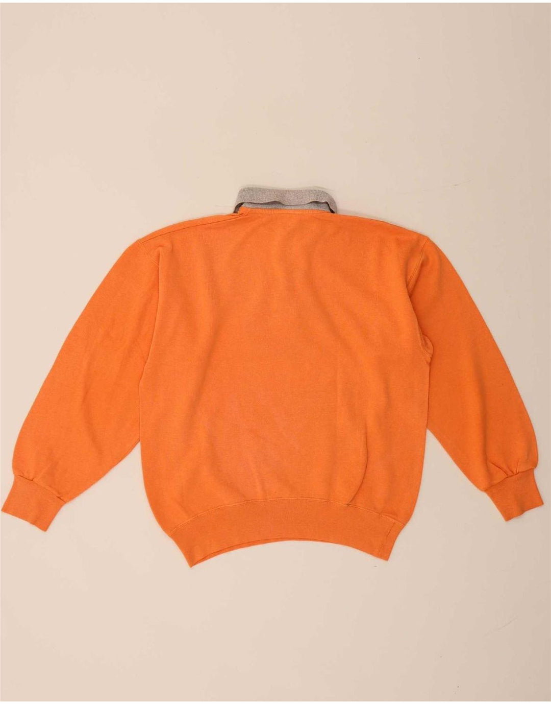 Champion Herre Polo Neck Sweatshirt Jumper Medium Orange