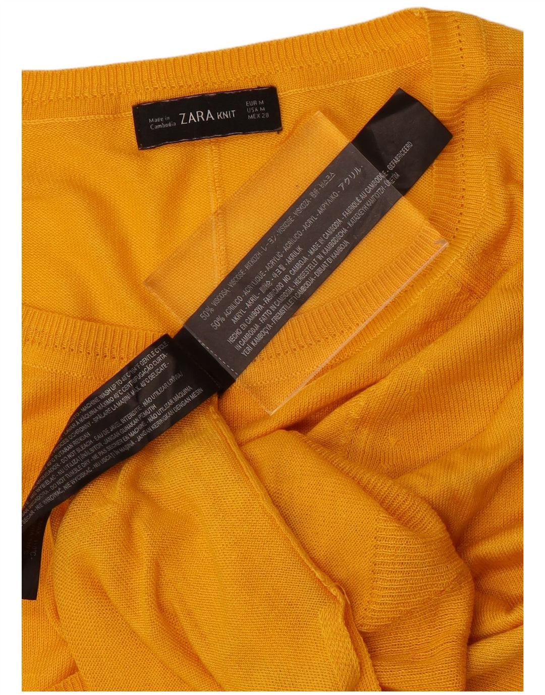 ZARA Womens Boat Neck Jumper Sweater UK 14 Medium Yellow Viscose