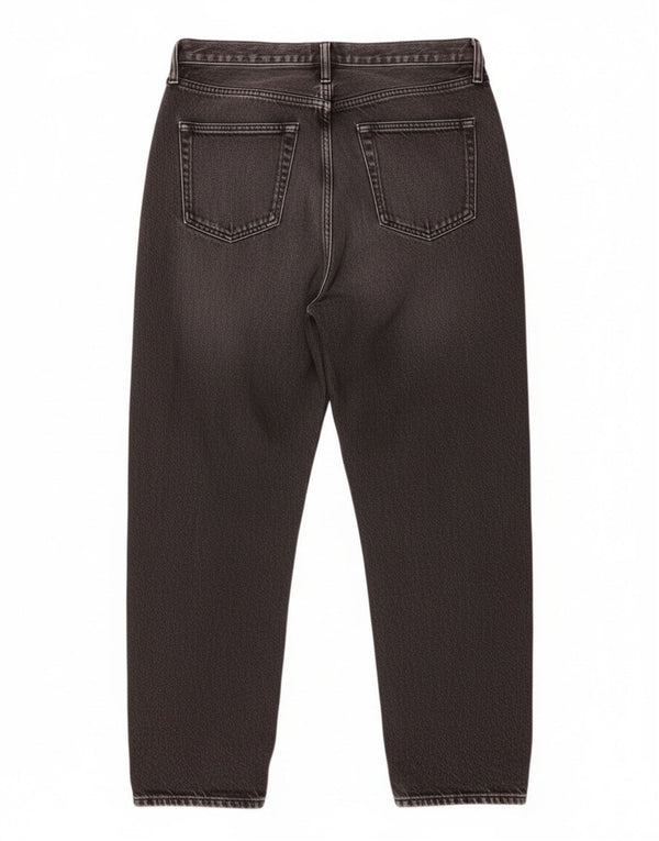 Calvin Klein Dame Højtarmede Tapered Jeans W28 L28 Sort Bomuld