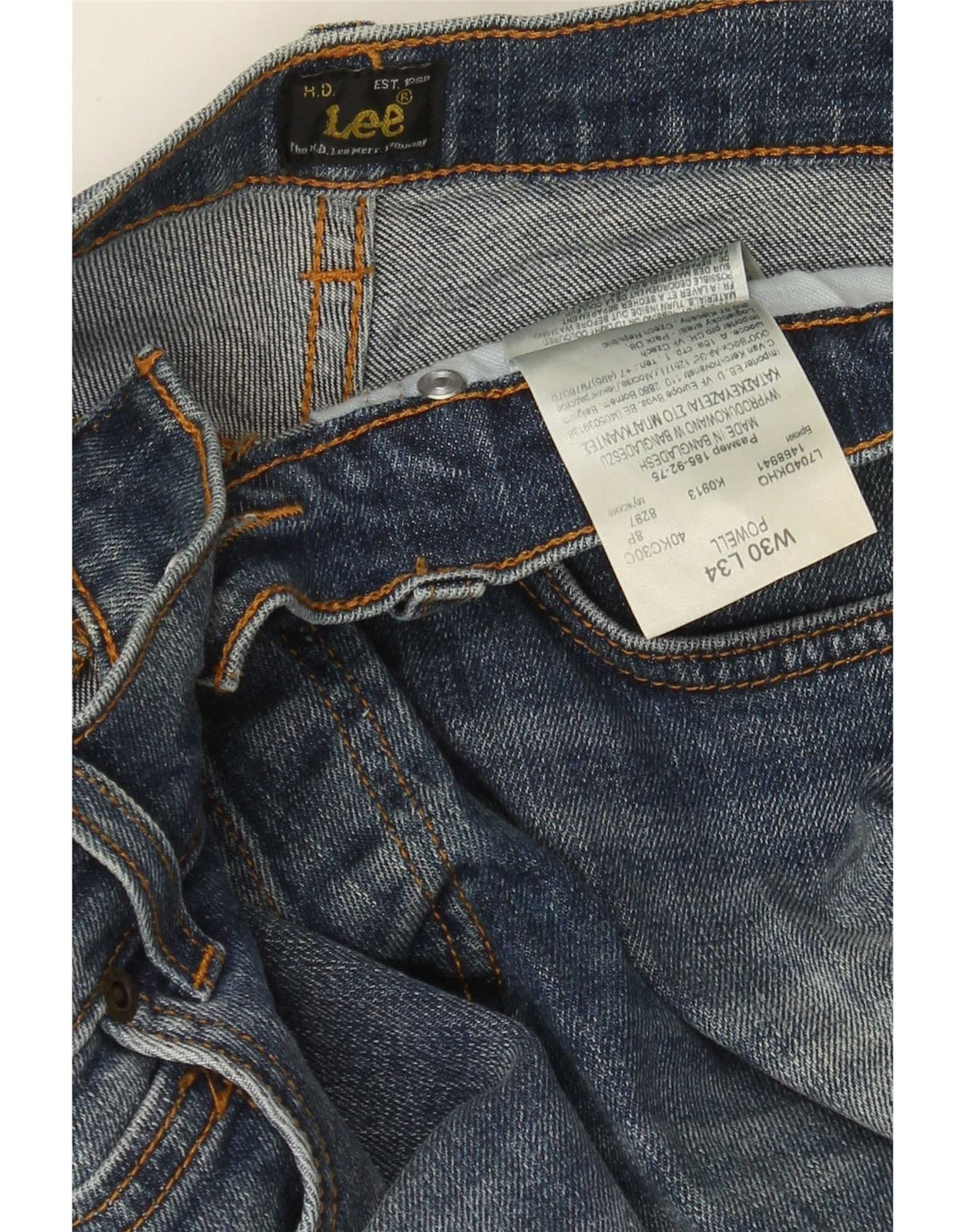 Lee Mens Powell Slim Jeans W30 L28 Blå Bomuld