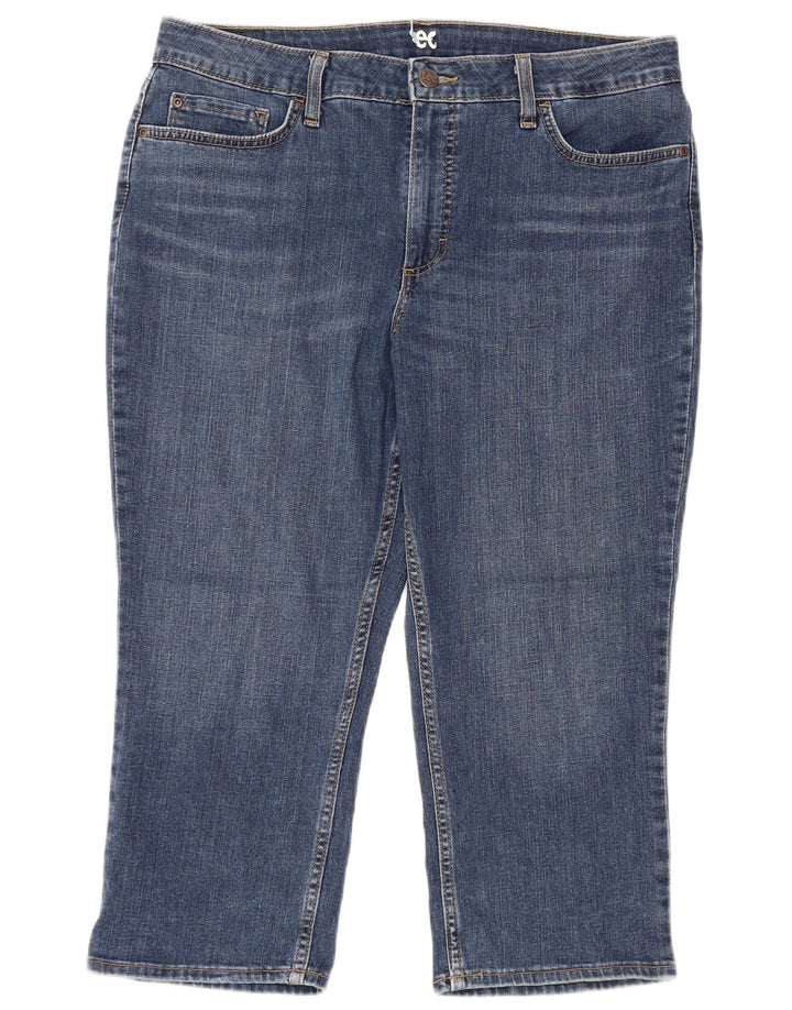 LEE Dame Capri Jeans US 16 2XL W36 L22 Blå Bomuld