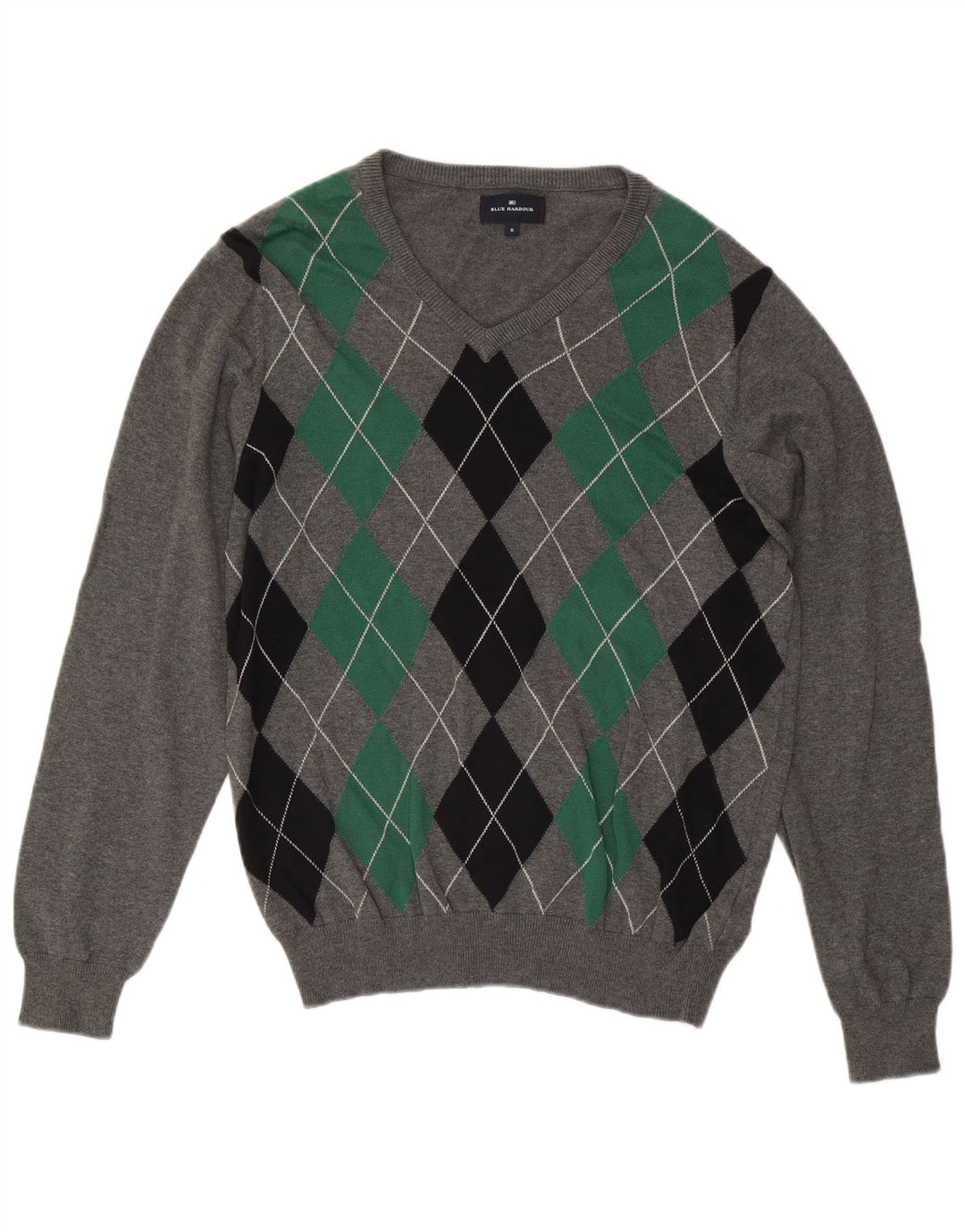 Marks & Spencer Herre Blue Harbor V-hals sweater mellemgrå