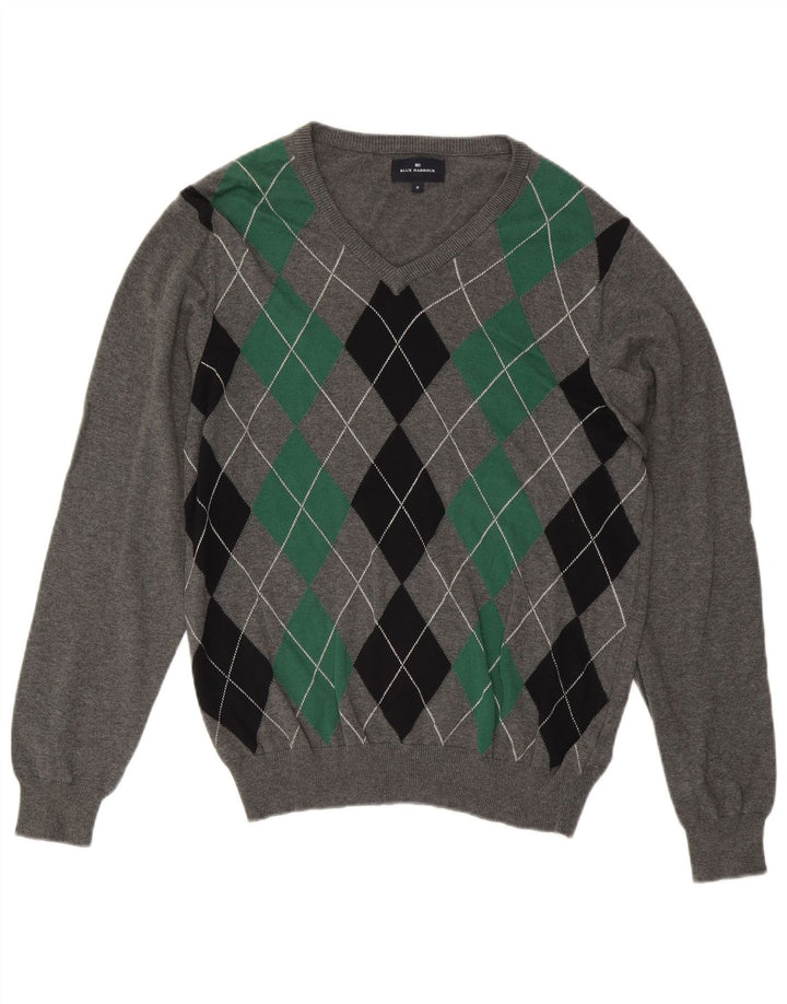 Marks & Spencer Herre Blue Harbor V-hals sweater mellemgrå