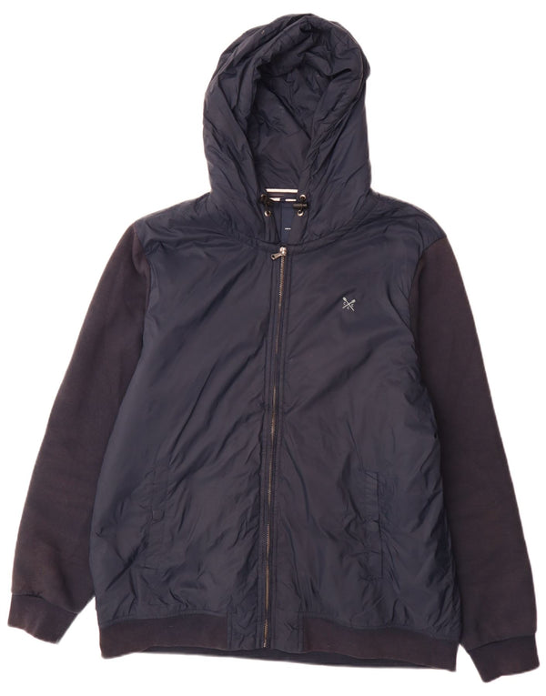 Crew Clothing Herre hættepolstret jakke UK 42 XL Navy Blue Colourblock