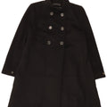 Zara Dame Dobbeltradet Frakke UK 14 Medium Sort