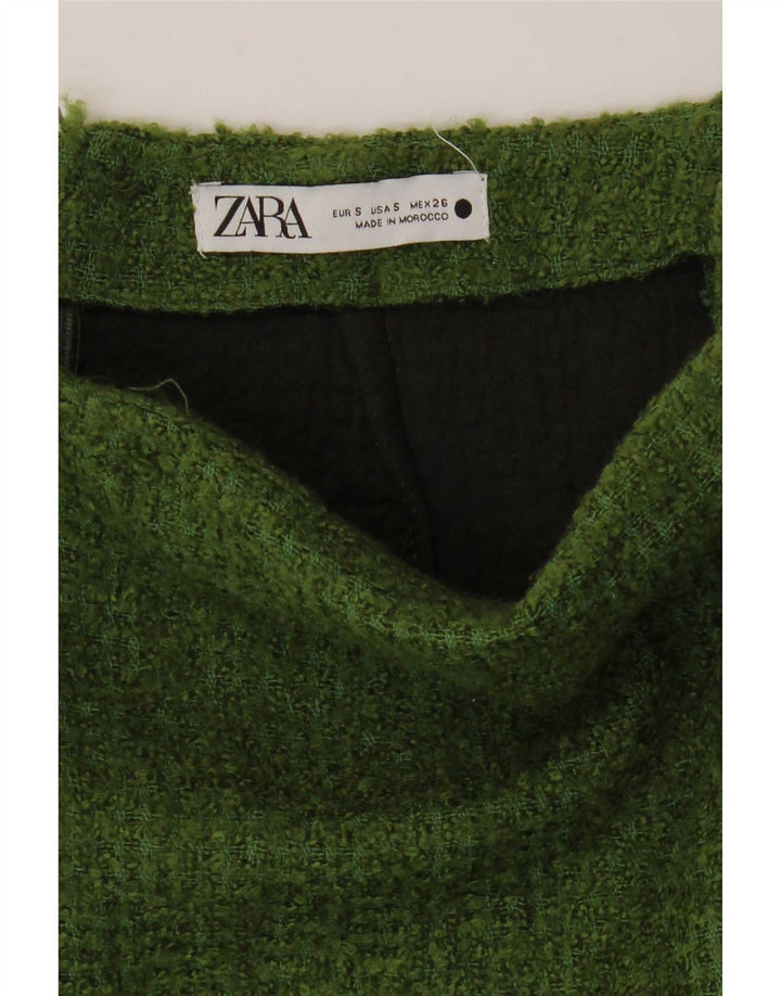 Zara Dame Mini-nederdel Small W26 Grøn