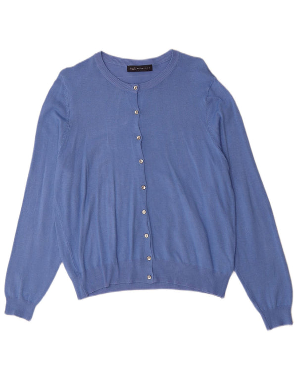 Marks & Spencer Dame Cardigan Sweater UK 16 Large Blue Viscose