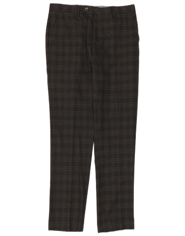 Penguin Herre Slim Suit Bukser W30 L32 Grå ternet polyester