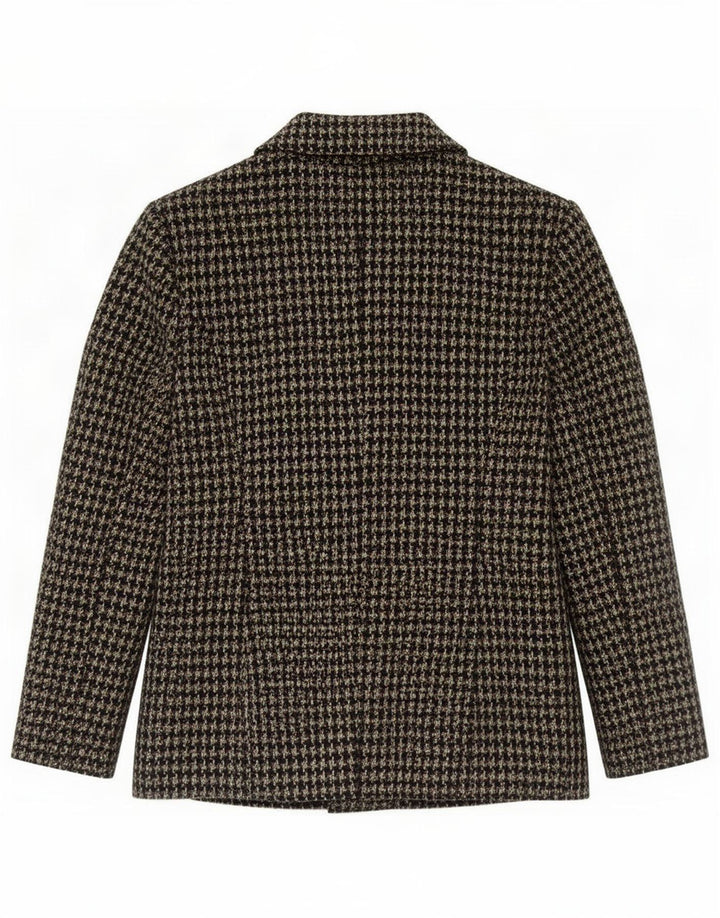 Kew Dame 6-knaps 3/4-ærmet blazerjakke UK 14 Medium Green Houndstooth
