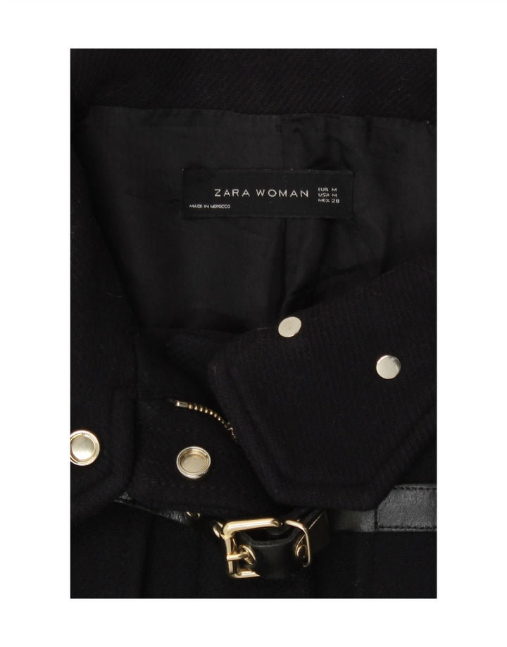 Zara Womens Pea Coat UK 14 Medium Navy Blue Uld