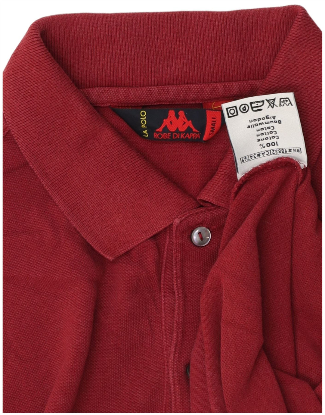 Kappa herre poloskjorte lille rødbrun bomuld