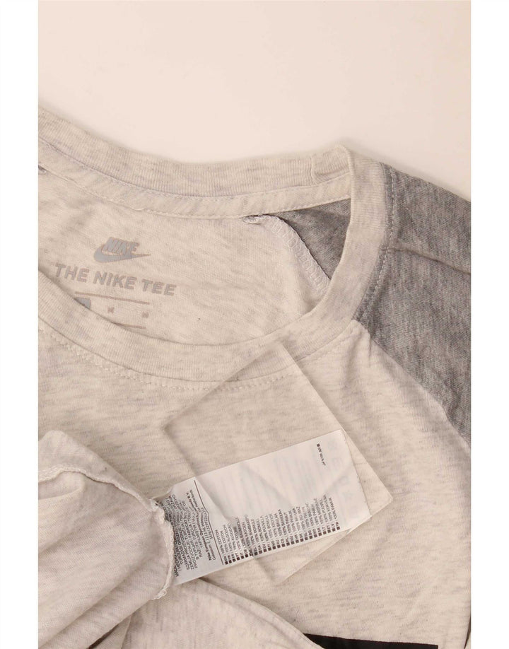 Nike grafisk t-shirt til mænd, mellemgrå farveblok