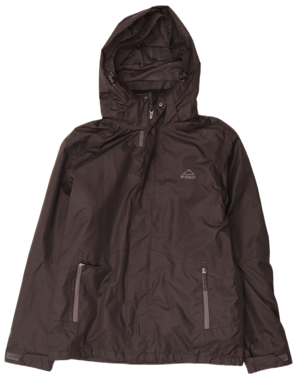 McKinley Mens Hooded Rain Jacket UK 38 Medium Black Polyester