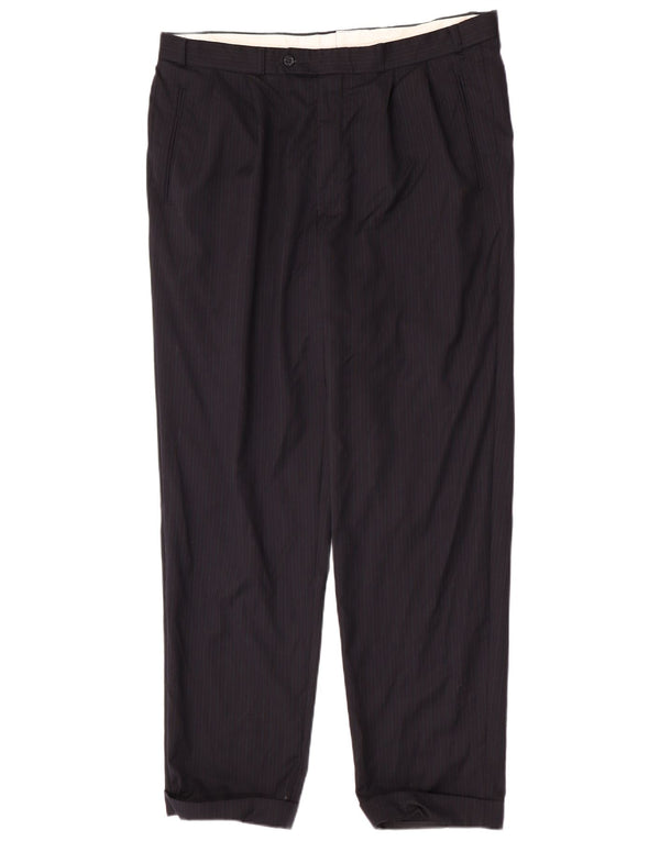 Yves Saint Laurent Herredragtbukser EU 54 2XL W38 L34 Marineblå nålestribe