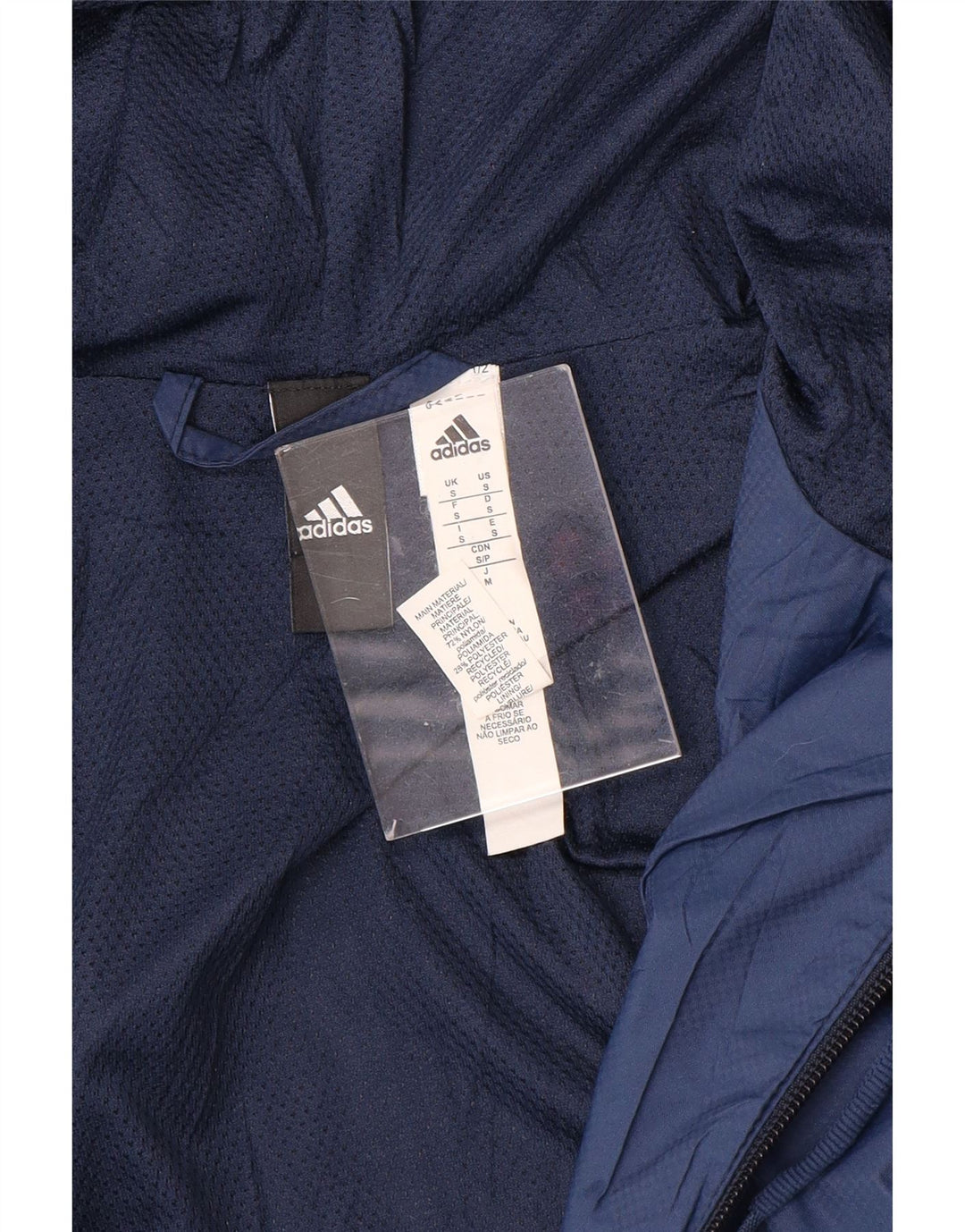 ADIDAS Træningsdragt med hætte til mænd, topjakke UK 36 Small Navy Blue Polyester