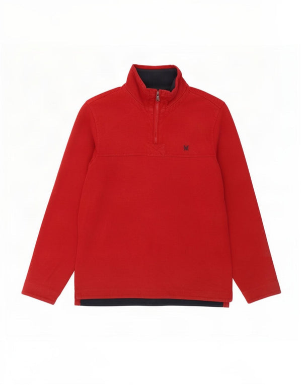 Besætningstøj Herre Zip Neck Sweatshirt Jumper Medium Rød Bomuld