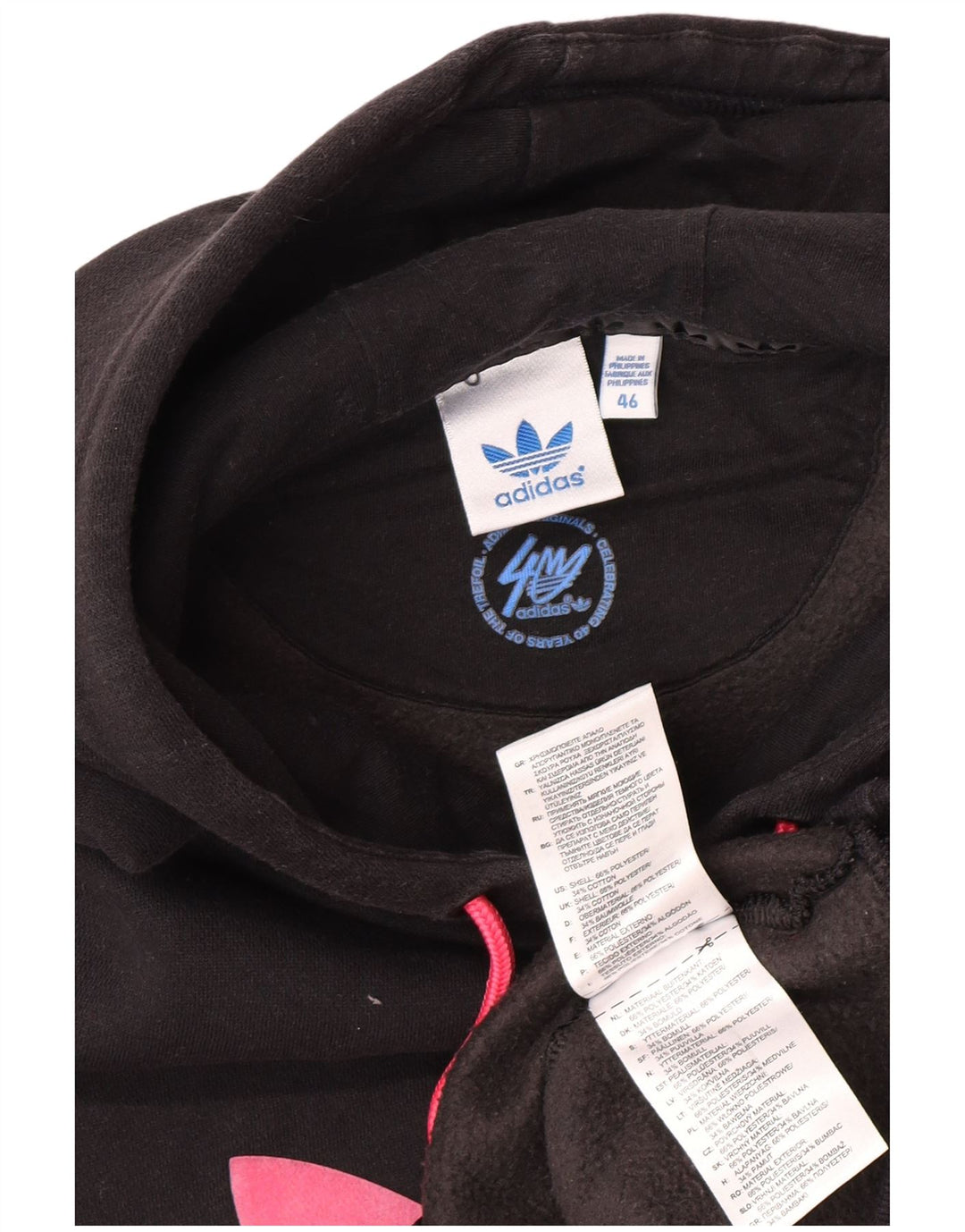 Adidas Grafisk hættetrøje til kvinder IT 46 Stor sort polyester