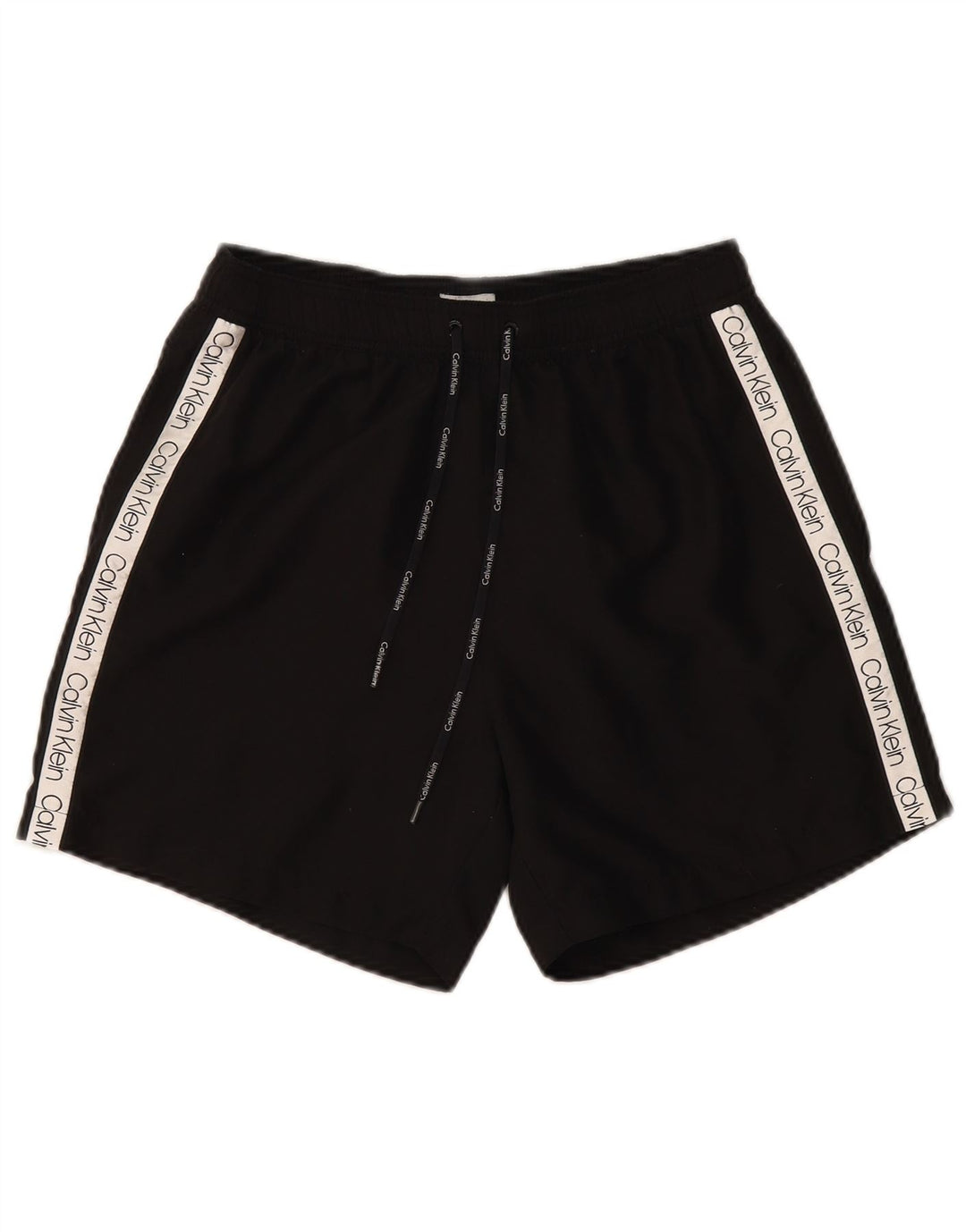 CALVIN KLEIN Mens Graphic Swimming Shorts Medium  Black Polyester