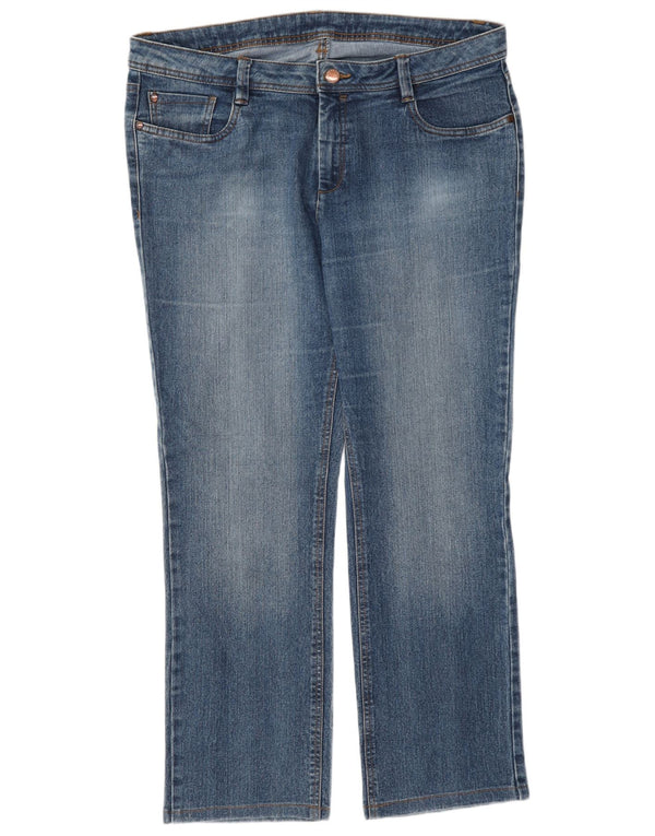 Vintage lige jeans til kvinder UK 20 2XL W38 L29 Blå