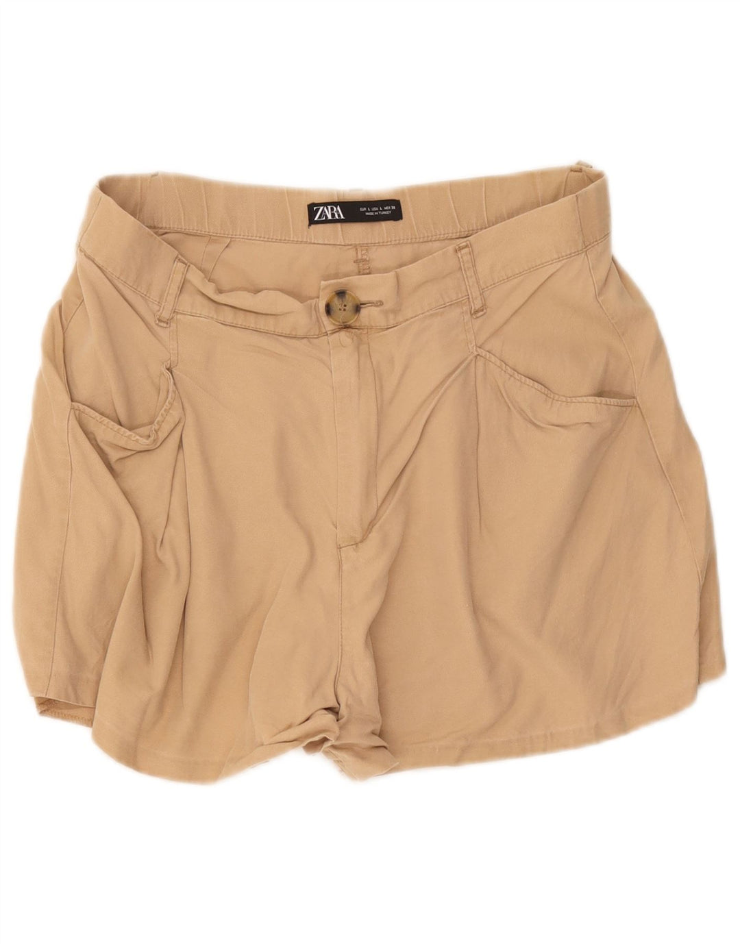 Zara Casual Shorts til kvinder store W32 Beige