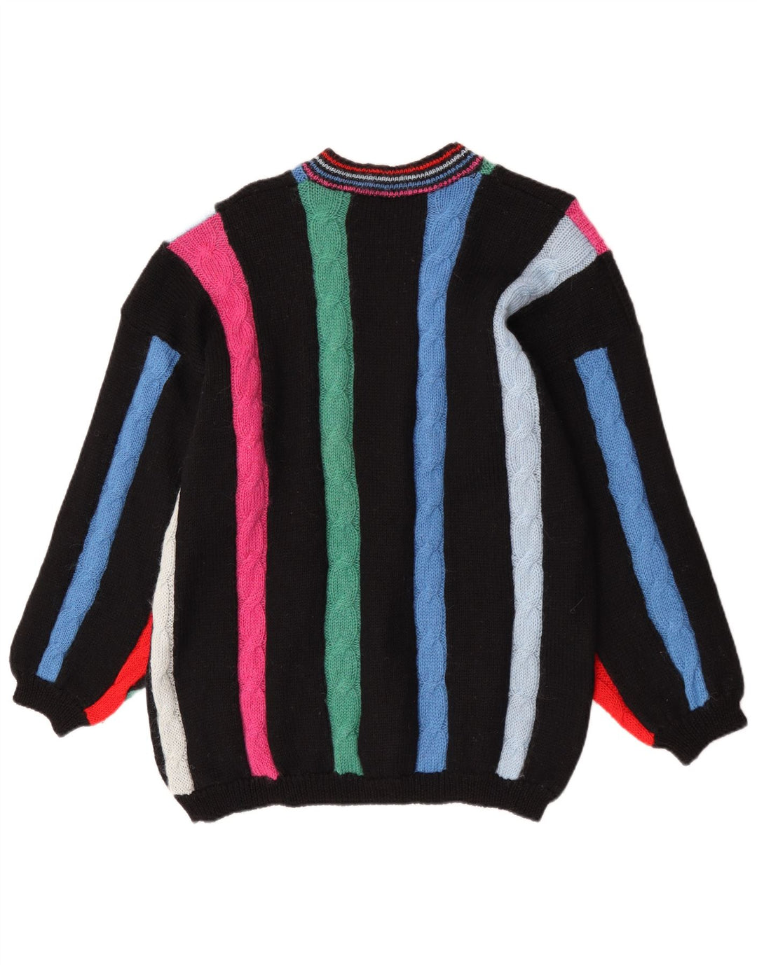 Vintage Dame Crew Neck Jumper Sweater UK 16 Large Multicolor