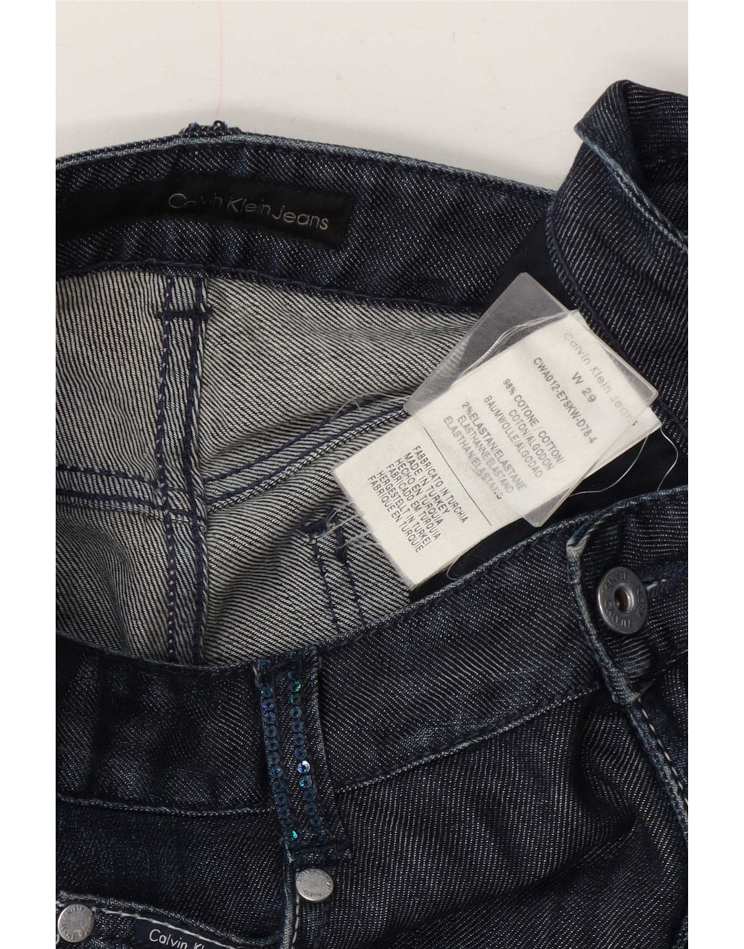 Calvin Klein Womens Cropped Jeans W29 L24 Marineblå Bomuld
