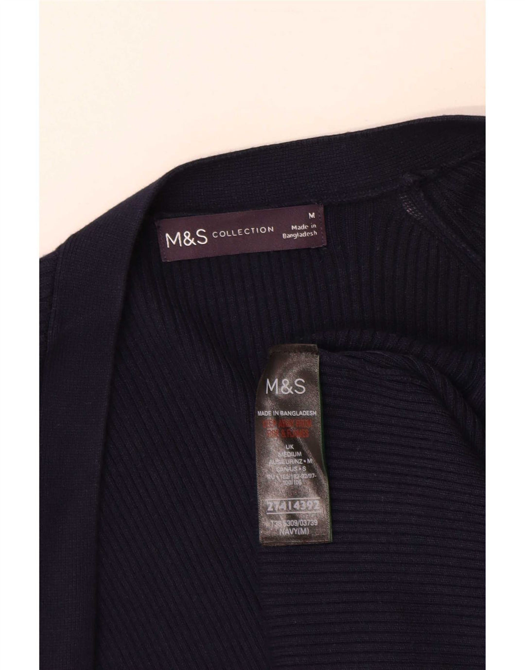 Marks & Spencer Dame Longline Cardigan Sweater UK 14 Medium Navy Blue