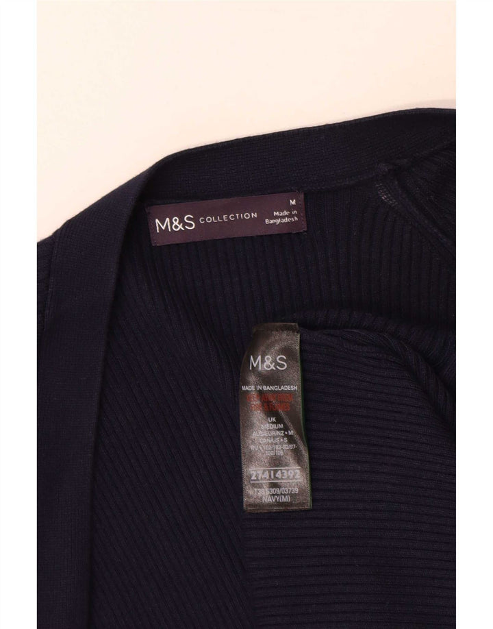 Marks & Spencer Dame Longline Cardigan Sweater UK 14 Medium Navy Blue