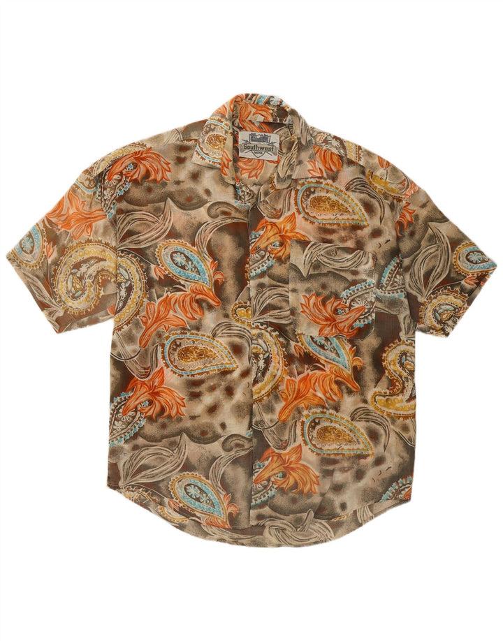 SOUTHWEST Kortærmet Herreskjorte Størrelse 39/40 Medium Flerfarvet Paisley