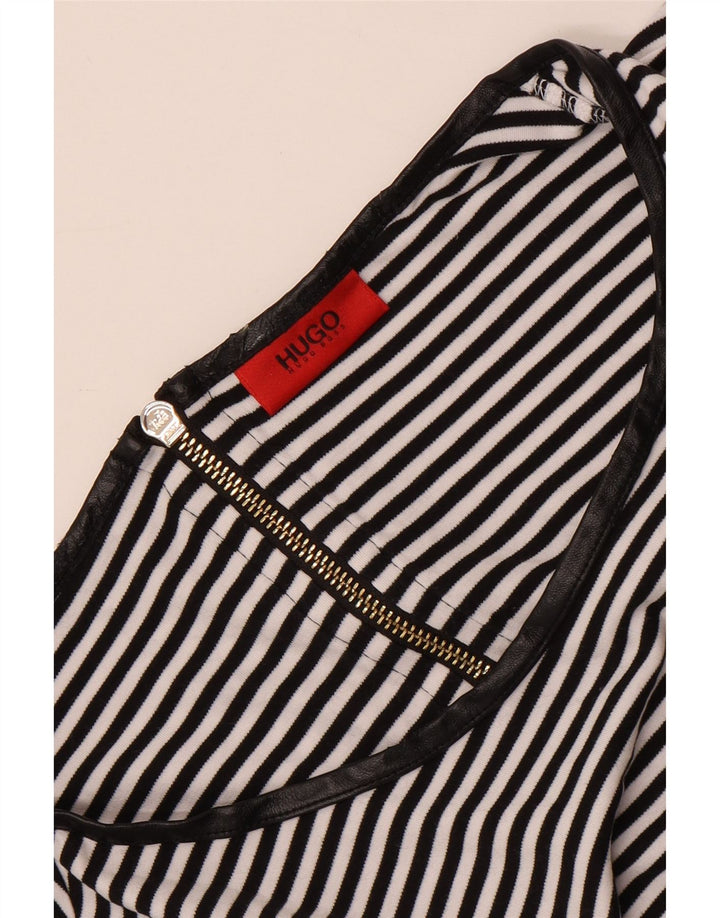 Hugo Boss Dame Top Langærmet UK 12 Medium Sort Stribet