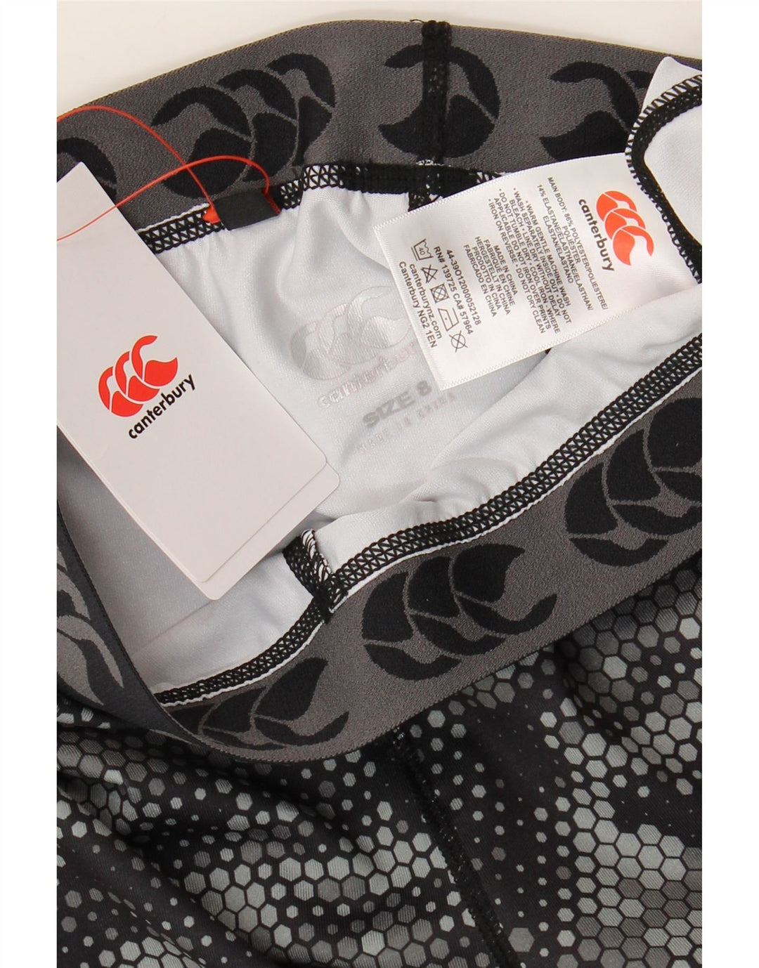 Canterbury Grafiske Leggings til kvinder UK 8 Lille sort geometrisk polyester