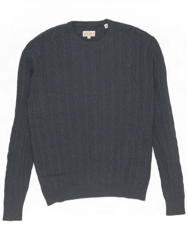 Jack Wills Mens Crew Neck Jumper Sweater Medium Green Merino Wool
