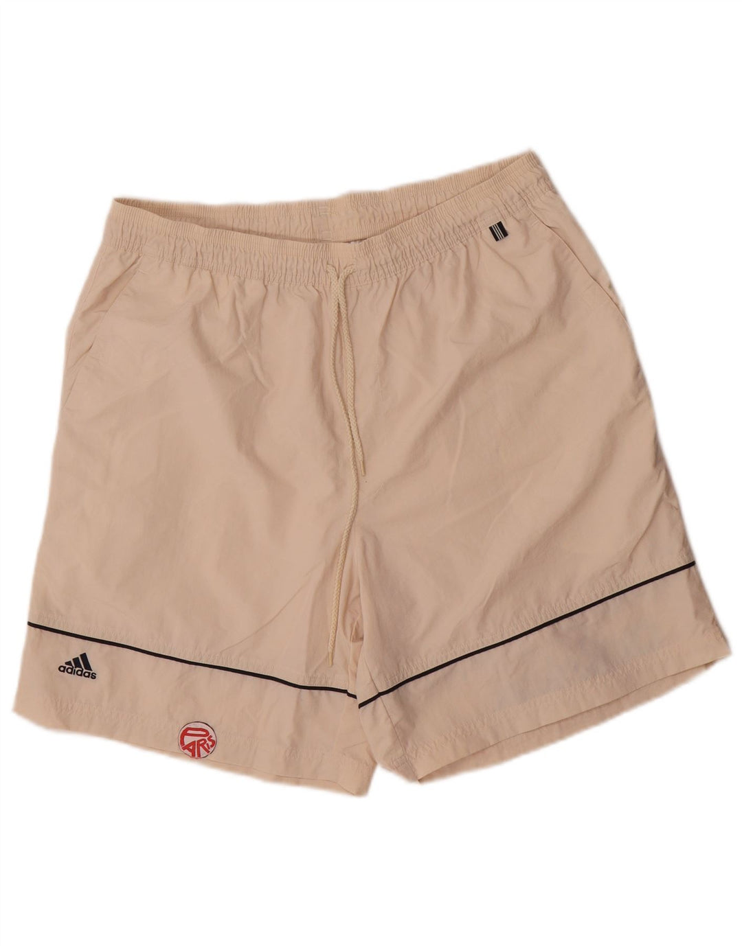 Adidas grafiske sportsshorts til mænd, store råhvide polyester
