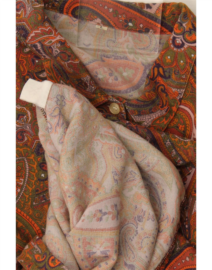Vintage dameskjorte UK 16 Large Multicolored Paisley