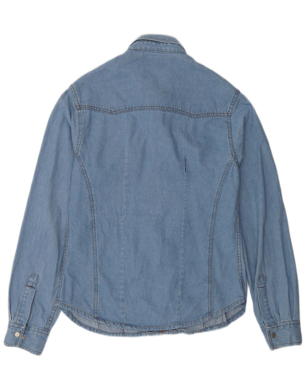 Vintage denimskjorte til kvinder UK 14 Large Blue
