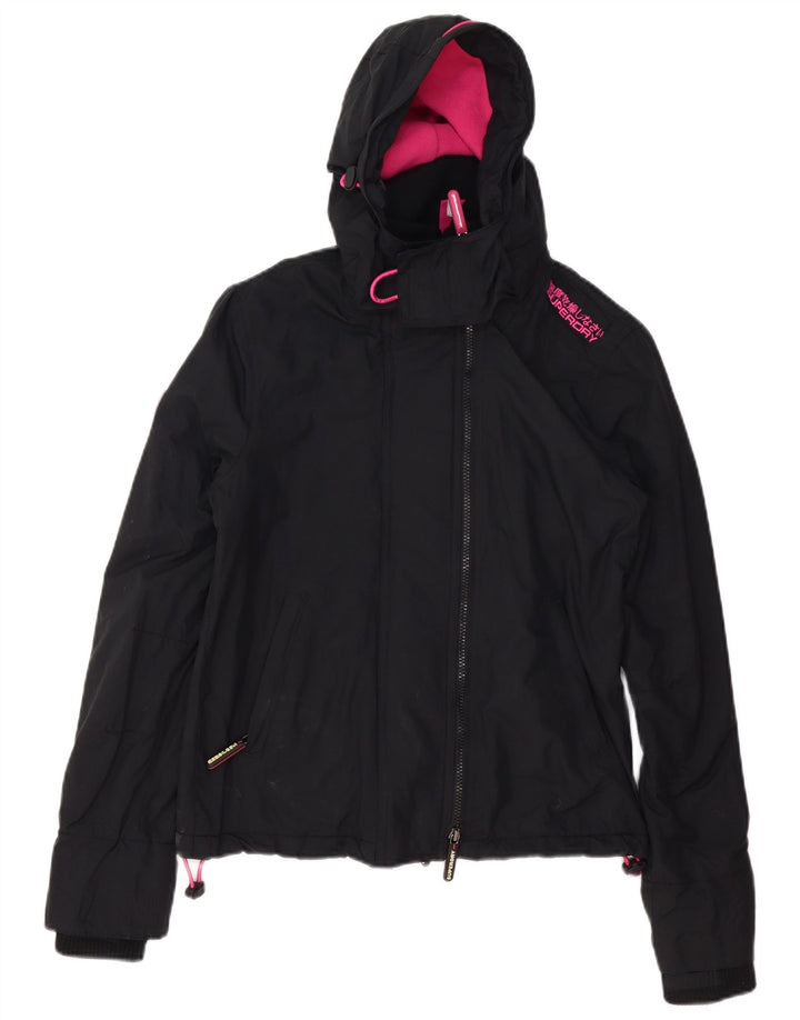 SUPERDRY Dame Oversized Windbreaker Jacket UK 10 Small Black