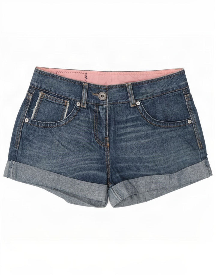 Benetton Dame denim Shorts IT 42 Medium W30 Blå Bomuld
