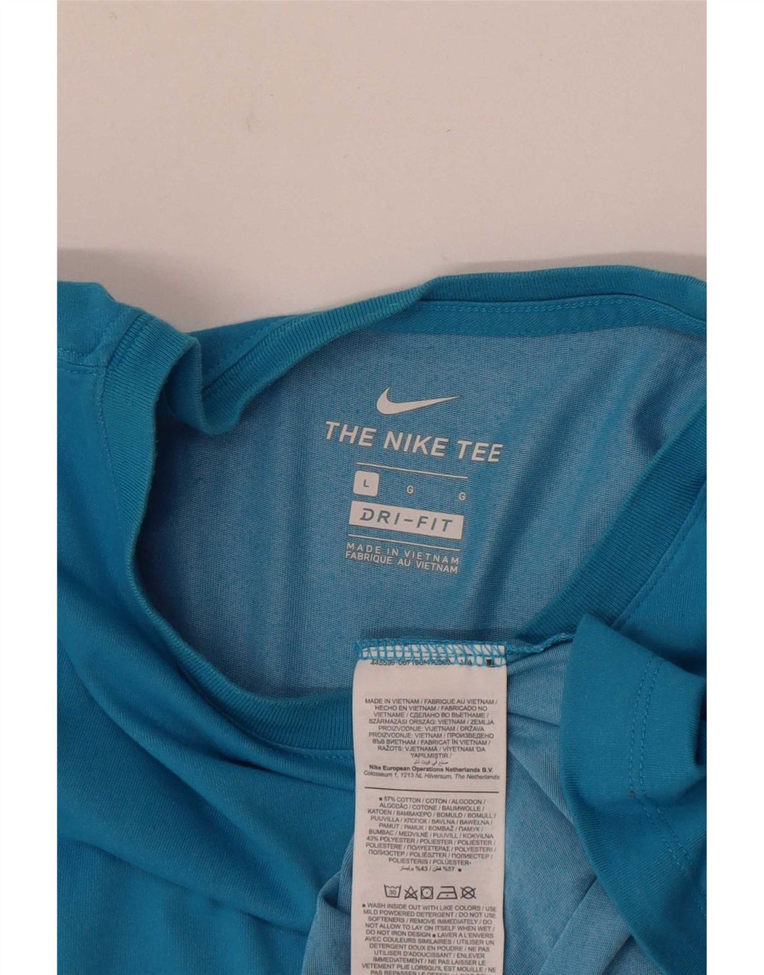 Nike Herre Dri Fit T-Shirt Top Stor Blå Bomuld