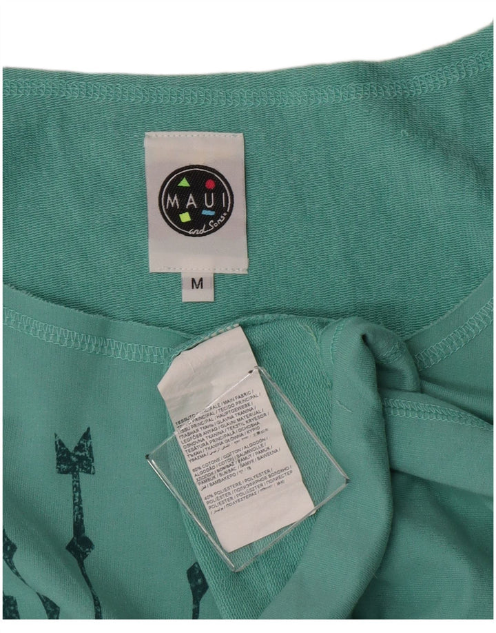 Maui and Sons Dame Crop Grafisk Top 3/4 ærme UK 14 Medium Turkis