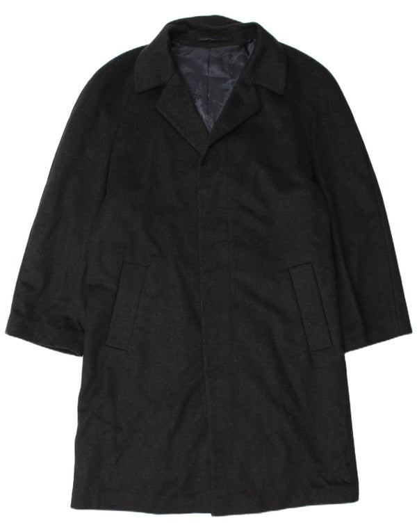 Vintage Mens Overcoat EU 46 Small Black Cashmere