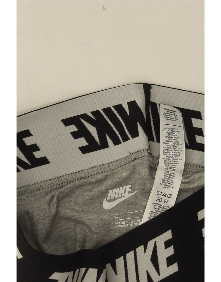 Nike Dame Grafiske Leggings UK 10 Medium Grey Colourblock Bomuld
