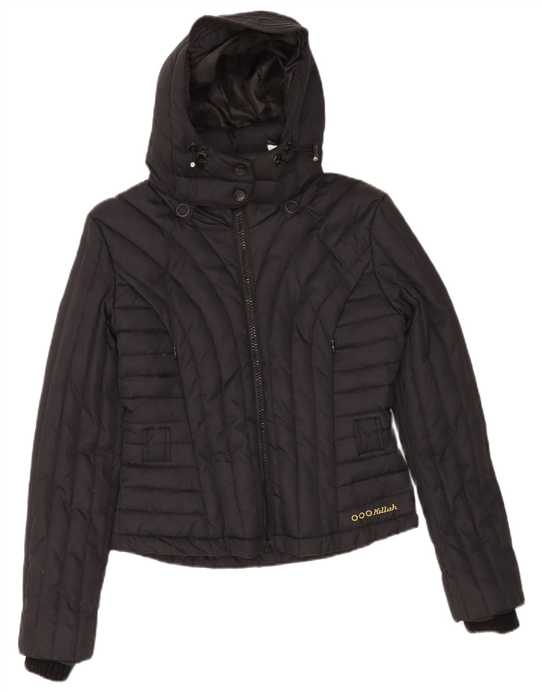 Killah, polstret jakke til kvinder, UK 14 Medium Sort Nylon