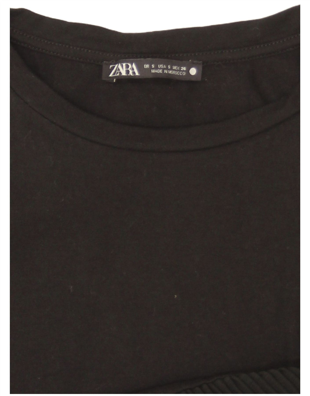Zara Dame T-Shirt Top UK 10 Lille Sort