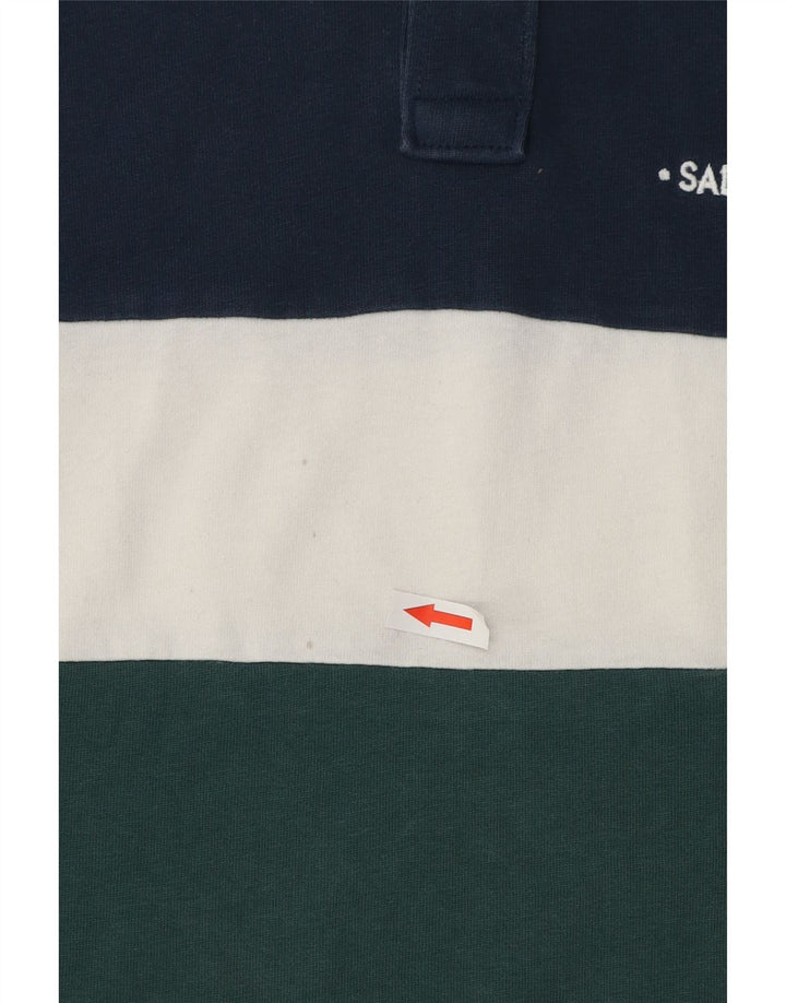 Besætningstøj Herre poloshirt Medium Blue Colourblock Bomuld