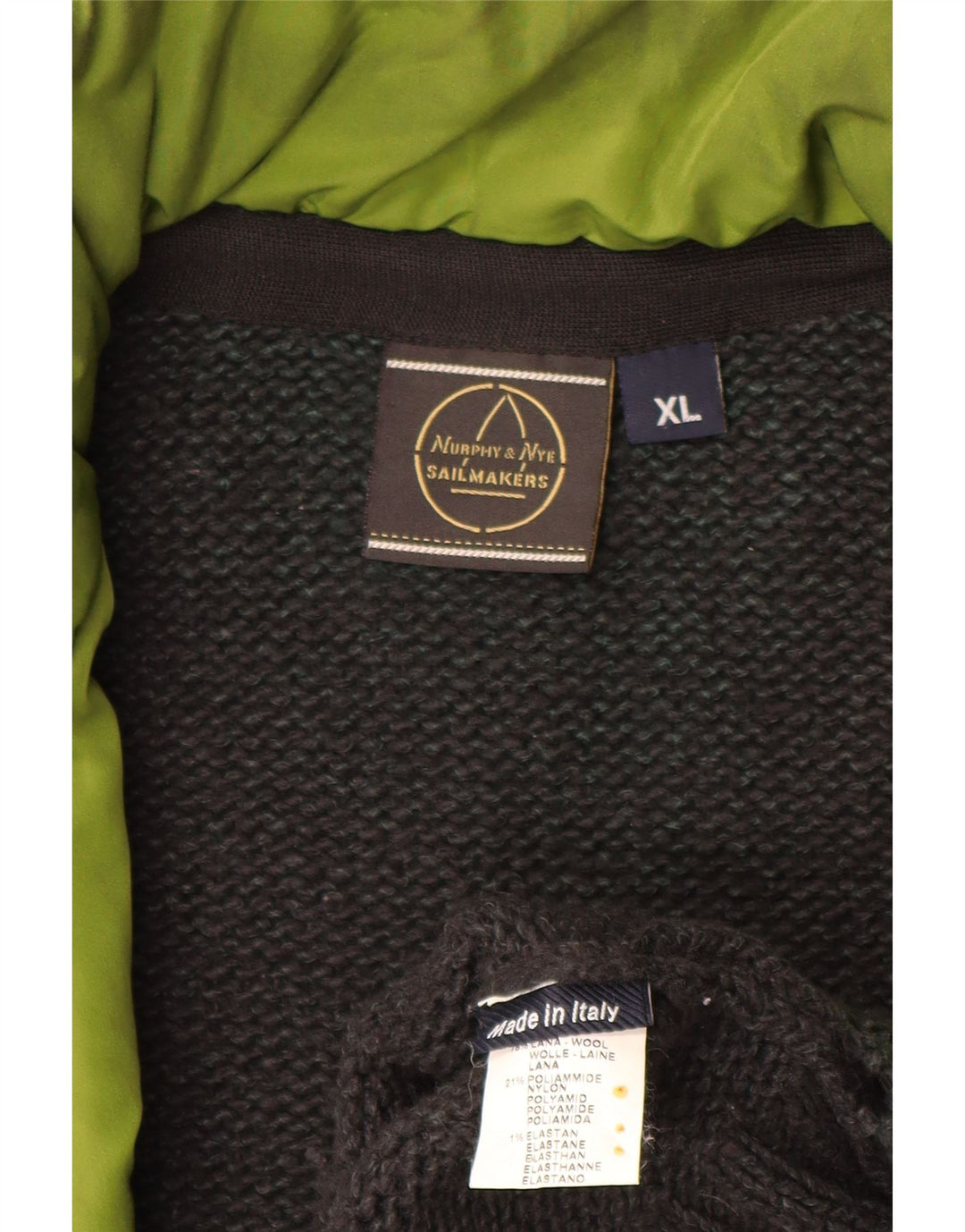 MURPHY & NYE Herre Sailmakers Cardigan Sweater XL Grå Uld