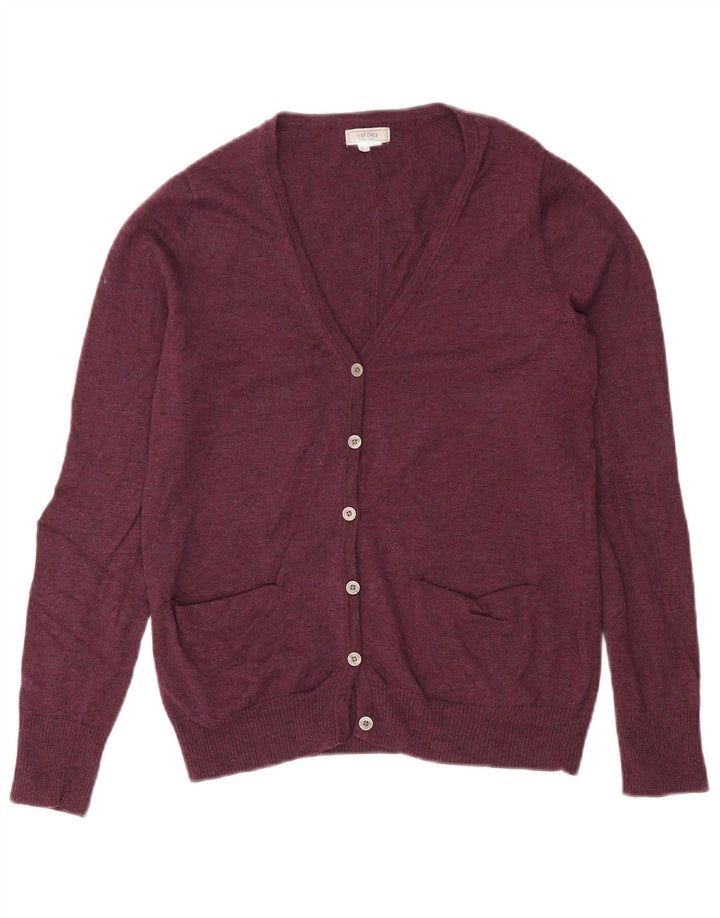 Fat Face Dame Cardigan Sweater UK 12 Medium Burgundy Wool