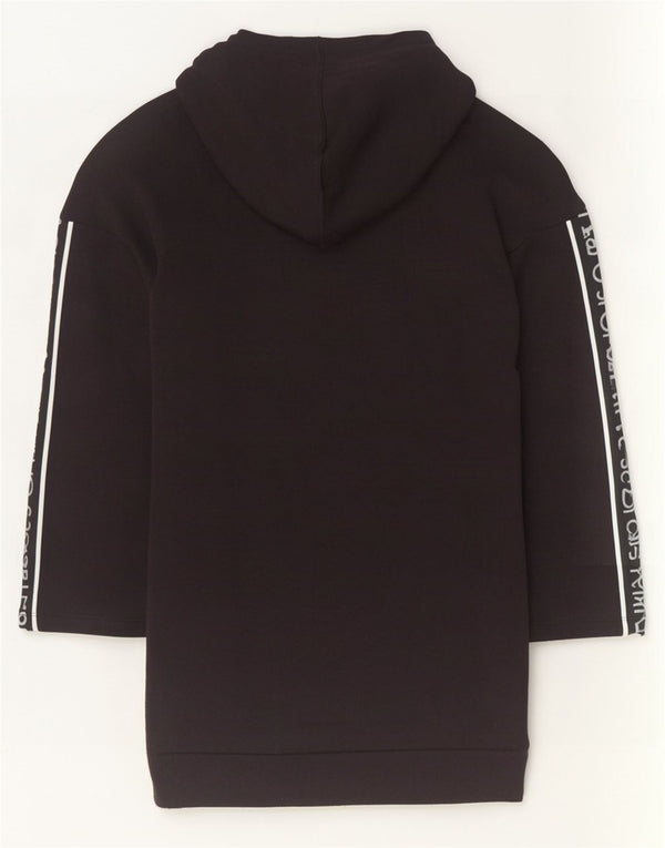 Liu Jo Womens Graphic Oversized Zip Hoodie Sweater UK 6 XS Black Polyamide